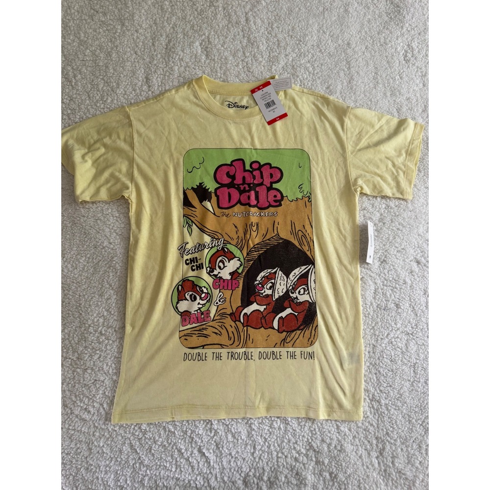 Disney Graphic Tee Womens XS Yellow New With Tags